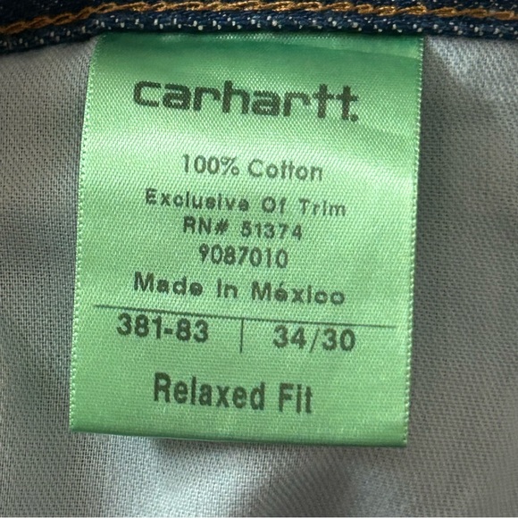 NEW CARHARTT Relaxed Fit 5 Pocket Jeans Denim Size 34X30 - Picture 8 of 8